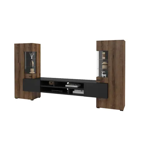 Buy Coby 10 Entertainment Unit Oak Monastery: Sleek & Functional, Colour: Oak Monastery, Item Width: 270, 4 from Furnituretta