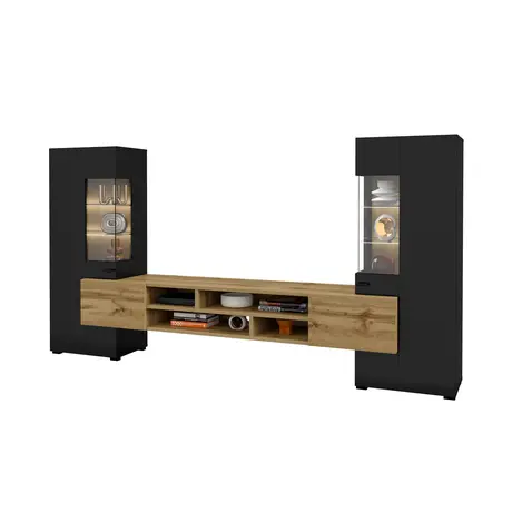 Buy Coby 10 Entertainment Unit Black: Sleek & Functional, Colour: Black, Item Width: 270, 6 from Furnituretta