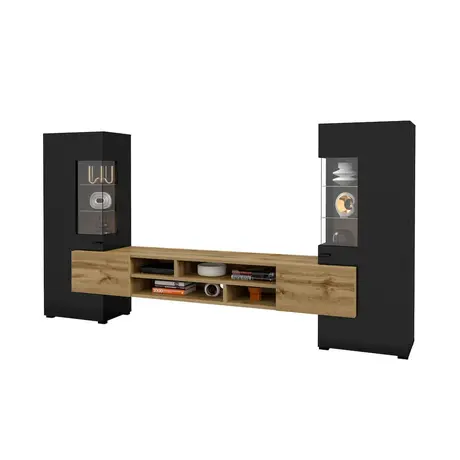 Buy Coby 10 Entertainment Unit Black: Sleek & Functional, Colour: Black, Item Width: 270, 4 from Furnituretta