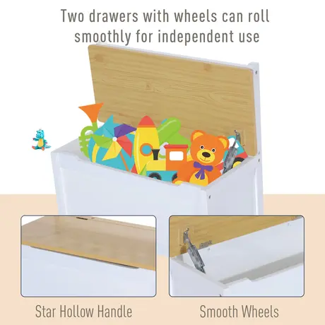 Buy Homcom Pine Wood Kids 4 Pc Furniture Set-Oak/White, 6 from Furnituretta