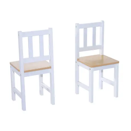 Buy Homcom Pine Wood Kids 4 Pc Furniture Set-Oak/White, 7 from Furnituretta