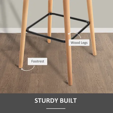 Buy Homcom Set of 2 Bar Stools Modern Upholstered Seat Bar Chair, 5 from Furnituretta