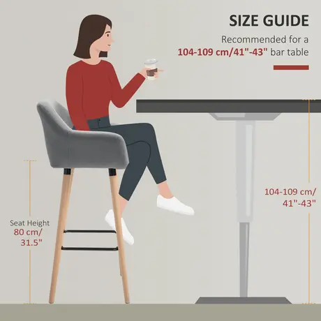 Buy Homcom Set of 2 Bar Stools Modern Upholstered Seat Bar Chair, 7 from Furnituretta