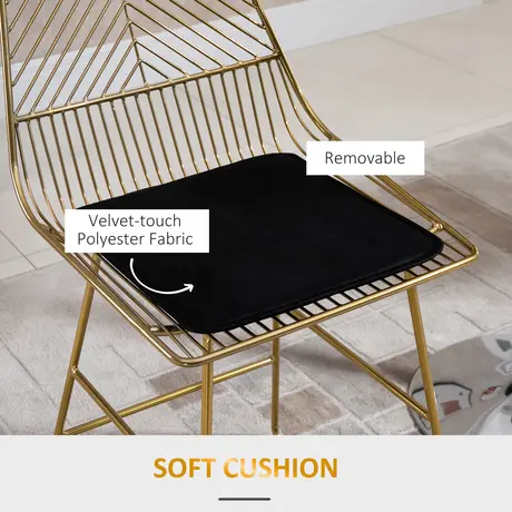 Buy Homcom Set of 2 Bar stools Modern Counter Height Wire Metal Bar Chair, 6 from Furnituretta