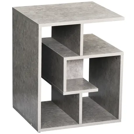 Buy Homcom Side Table, 3 Tier End Table with Open Storage Shelves from Furnituretta