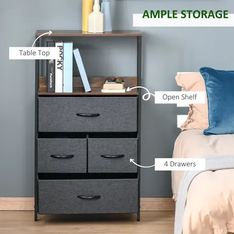 Buy Homcom Storage Chest, Drawers Bedroom Unit Storage Cabinet, 4 from Furnituretta