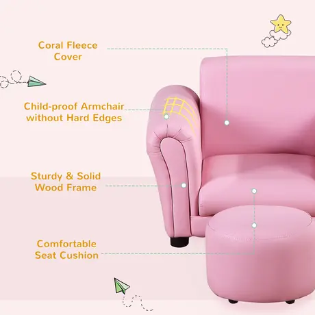Buy Homcom Toddler Chair Single Seater Kids Sofa Set Children Couch, 6 from Furnituretta