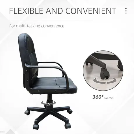 Buy Homcom Swivel Executive Office Chair PU Leather Computer Desk, 5 from Furnituretta