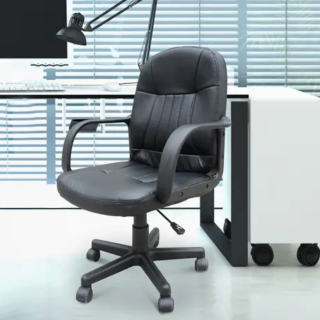 Buy Homcom Swivel Executive Office Chair PU Leather Computer Desk, 2 from Furnituretta
