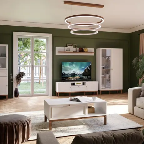 Buy Contemporary TV Stand with LED Lighting - Wensley 2-Door Unit, 5 from Furnituretta