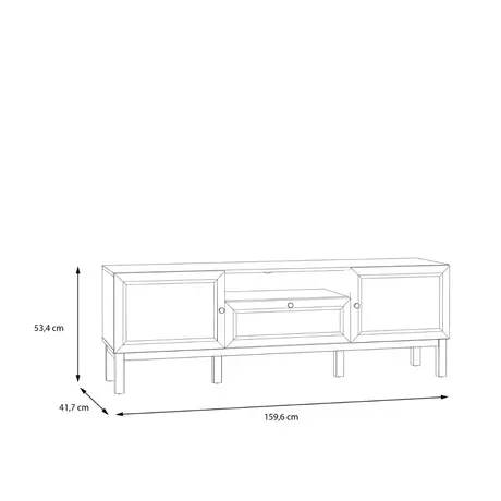 Buy Contemporary TV Stand with LED Lighting - Wensley 2-Door Unit, 9 from Furnituretta