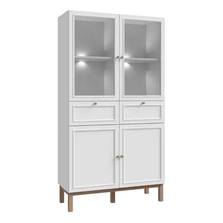 Buy Wensley Light Grey and Oak Display Cabinet with LED from Furnituretta