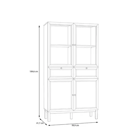 Buy Wensley Light Grey and Oak Display Cabinet with LED, 8 from Furnituretta