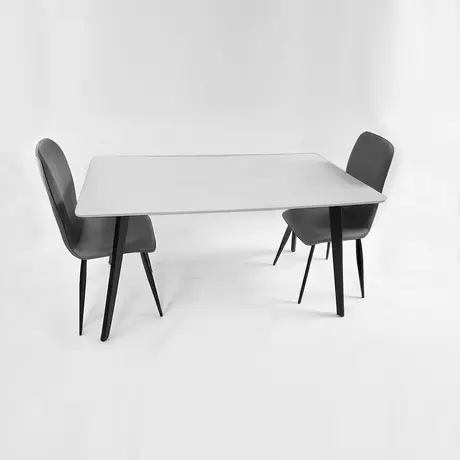 Buy Belgium Large Dining Table – Stylish White Top with Black Legs, 2 from Furnituretta