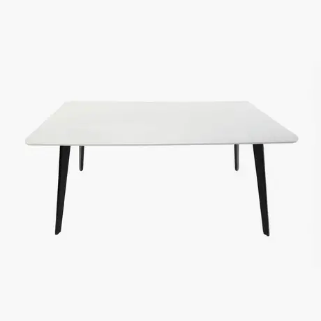 Buy Belgium Large Dining Table – Stylish White Top with Black Legs from Furnituretta
