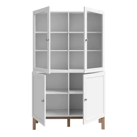 Buy Wensley Display Cabinet – Light Grey & Oak with LED Lighting, 4 from Furnituretta