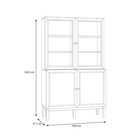 Buy Wensley Display Cabinet – Light Grey & Oak with LED Lighting, 9 from Furnituretta