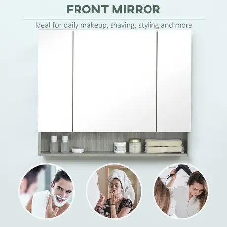 Buy kleankin Bathroom Mirror Cabinet, Wall Mounted Storage Cabinet, 7 from Furnituretta