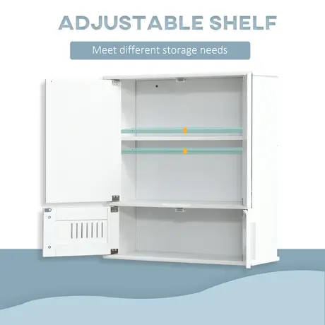 Buy kleankin Bathroom Mirror Cabinet, Wall Mounted Storage Cupboard, 4 from Furnituretta