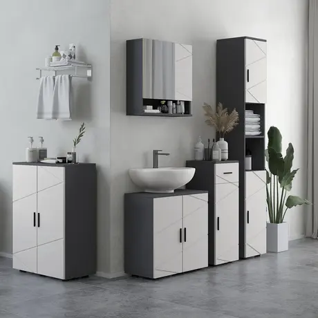 Buy kleankin 183cm Tall Bathroom Cabinet, Narrow Bathroom Storage, 2 from Furnituretta
