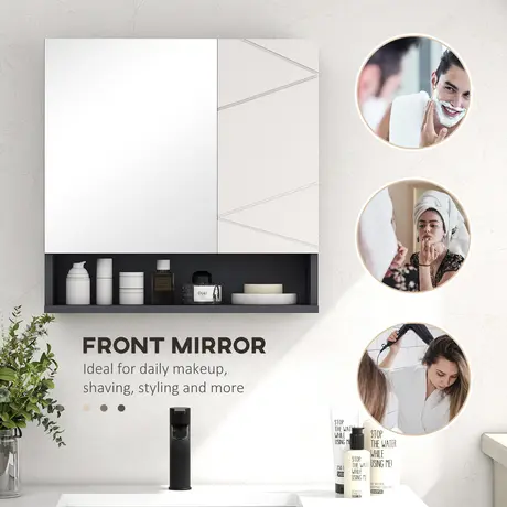 Buy kleankin Bathroom Mirror Cabinet, Wall Mounted Bathroom Storage, 6 from Furnituretta