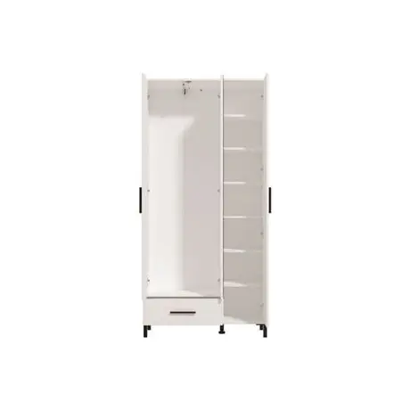 Buy Skipton White 3 Door Tall Shallow Hallway Wardrobe, 2 from Furnituretta