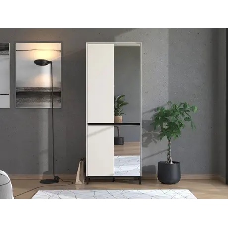 Buy Elegant Cashmere Taupe Shoe Cabinet – Tall & Functional Design, Colour: Taupe, 6 from Furnituretta