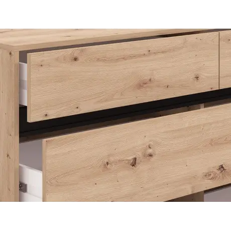 Buy Antrim Oak Effect 6-Drawer Chest – Wide, Elegant & Spacious Storage, Colour: Oak, 4 from Furnituretta