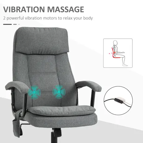 Buy Vinsetto 2-Point Massage Office Chair Linen-Look Ergonomic, 5 from Furnituretta