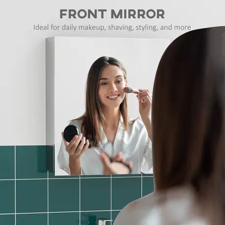 Buy Kleankin Mirror Cabinet for Bathroom, Wall Mounted Medicine Cabinet, 5 from Furnituretta