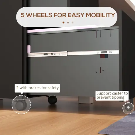 Buy Vinsetto 2-Drawer Vertical Filing Cabinet with Lock, 7 from Furnituretta