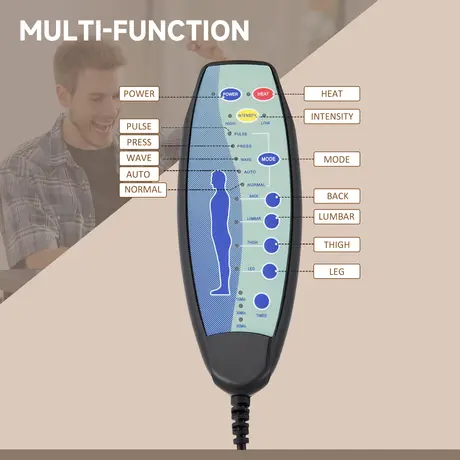 Buy Vinsetto 6-point Vibrating Heat Massage Chair Micro Fibre Upholstery, 5 from Furnituretta