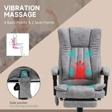 Buy Vinsetto 6-point Vibrating Heat Massage Chair Micro Fibre Upholstery, 4 from Furnituretta