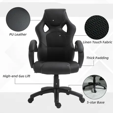 Buy Vinsetto Computer Chair Faux Leather High Back Home Office, 7 from Furnituretta