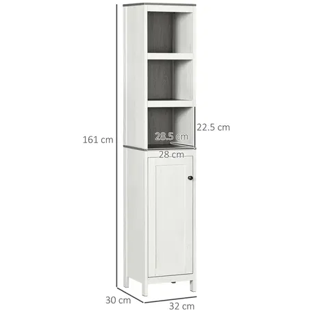 Buy kleankin Slimline Bathroom Storage , Freestanding Tower Cabinet, 3 from Furnituretta