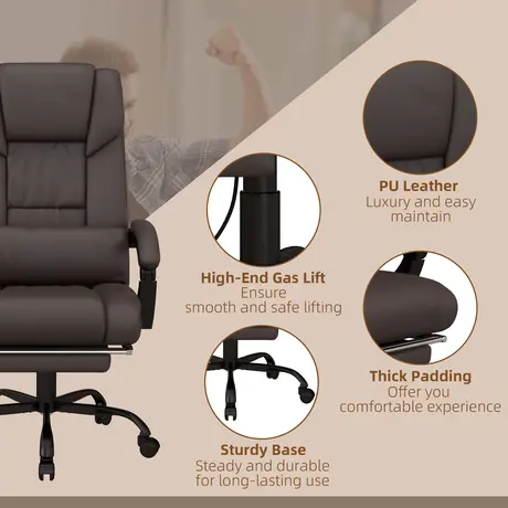 Buy Vinsetto 6-Point PU Leather Massage Office Chair, Reclining Chair, 8 from Furnituretta