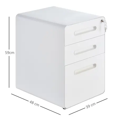 Buy Vinsetto Fully Assembled 3-Drawer Mobile File Cabinet Lockable, 3 from Furnituretta