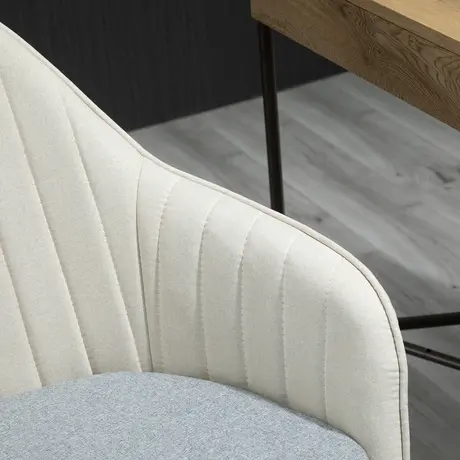 Buy Vinsetto Leisure Office Chair Linen Fabric Swivel Scallop Shape, 8 from Furnituretta