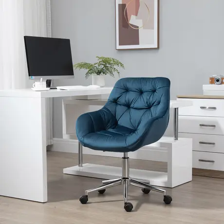 Buy Vinsetto Home Office Chair Velvet Ergonomic Computer Chair, 2 from Furnituretta