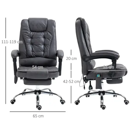 Buy Vinsetto Heated 6 Points Vibration Massage Executive Office Chair, 3 from Furnituretta