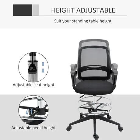 Buy Vinsetto Ergonomic Mesh Back Drafting Chair Tall Office Chair, 5 from Furnituretta