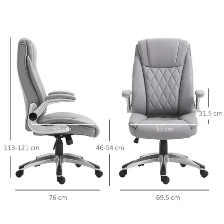 Buy Vinsetto High Back Executive Office Chair Home Swivel PU Leather, 3 from Furnituretta