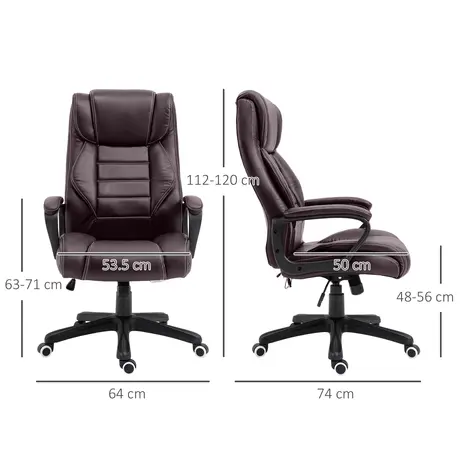 Buy Vinsetto High Back Executive Office Chair 6- Point Vibration, 3 from Furnituretta