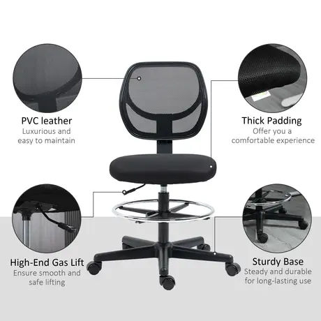 Buy Vinsetto Ergonomic Mesh Standing Desk Chair, 8 from Furnituretta