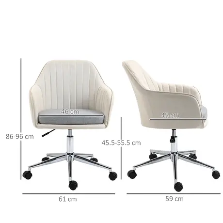 Buy Vinsetto Leisure Office Chair Linen Fabric Swivel Scallop Shape, 3 from Furnituretta