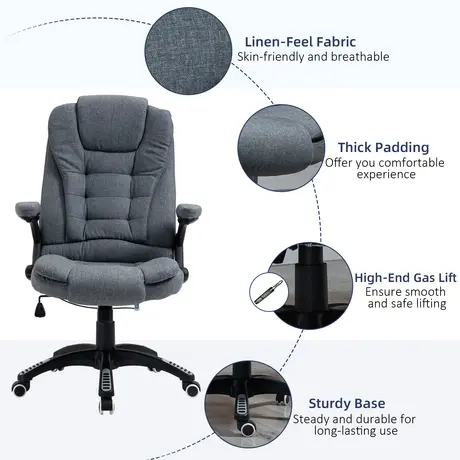 Buy Vinsetto Ergonomic Swivel Chair Comfortable Desk Chair, 8 from Furnituretta