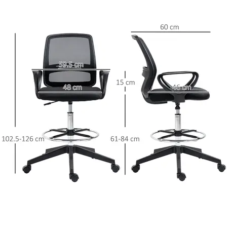 Buy Vinsetto Ergonomic Mesh Back Drafting Chair Tall Office Chair, 3 from Furnituretta