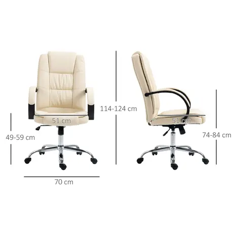 Buy Vinsetto High Back Swivel Chair, PU Leather Executive Office Chair, 3 from Furnituretta