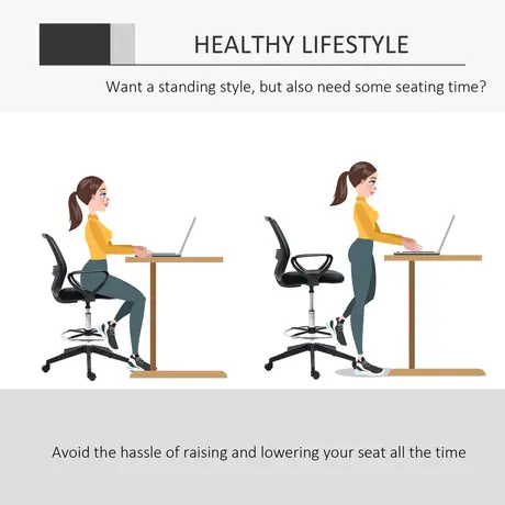 Buy Vinsetto Ergonomic Mesh Back Drafting Chair Tall Office Chair, 4 from Furnituretta