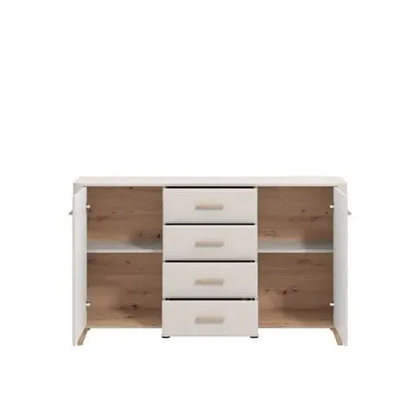 Buy Didcot Cashmere & Oak Effect Sideboard – 2 Doors & 4 Drawers | Elegant Storage Unit, 5 from Furnituretta